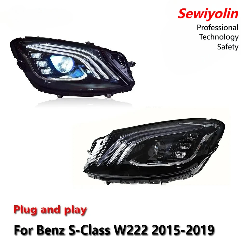 

Car LED Headlight Assemblies Lamps For Benz S-Class W222 2015-2019 Fog DRL Brake Turn Signal Lamp Plug and Play
