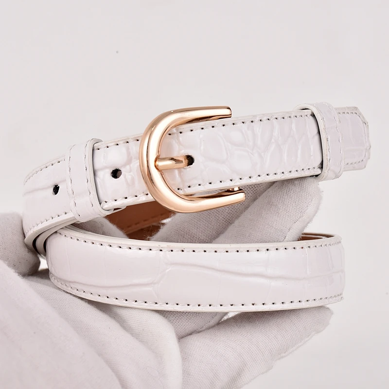 Cintura da donna con decorazione motivo coccodrillo, jeans versatili, abito con abito, pelle cinched in vita, cintura per pantaloni neri