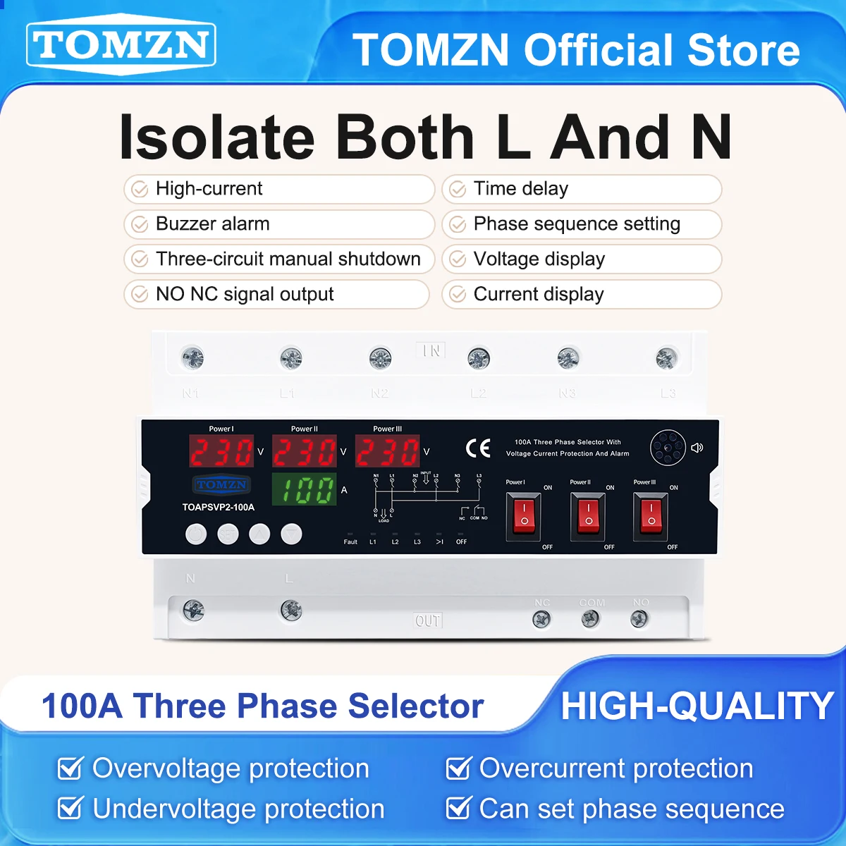 tomzn-toapsvp2-100a-100a-selector-trifasico-con-proteccion-de-voltaje-y-corriente-alarma-3-entradas-1-salida-corte-l-n-u-i-pantalla-no-nc