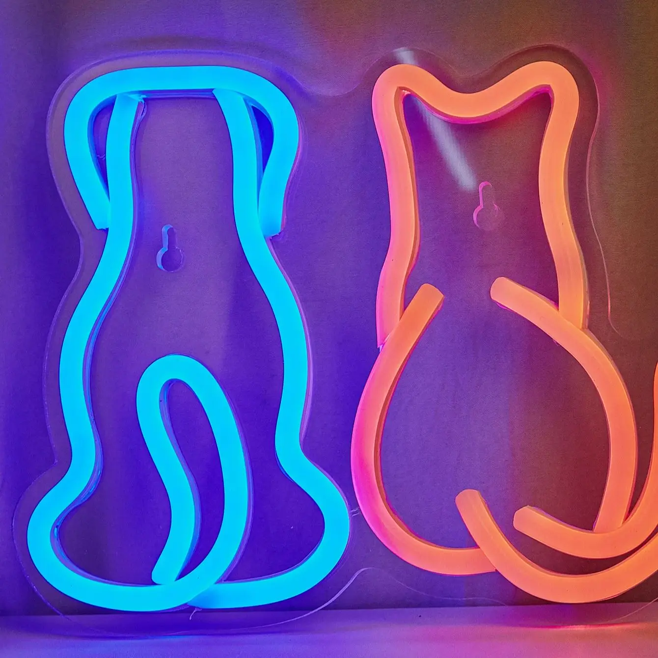 Chi-Buy 1PC psi przyjaciele kształt Neon LED znak USB zasilany do sypialni dekoracja ścienna znaki neonowe nadaje się na wakacje