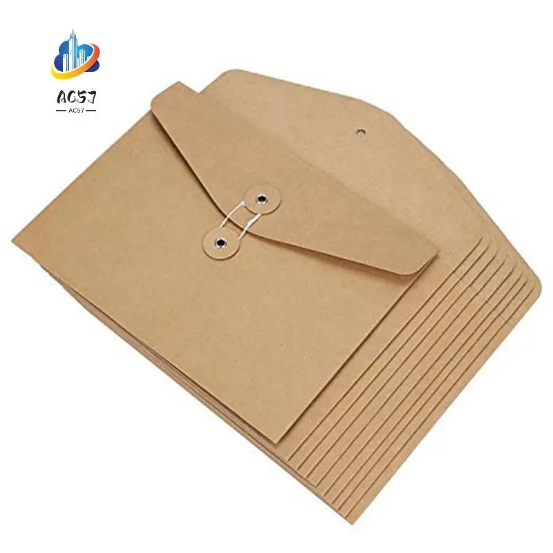 

AC57-10Pcs Kraft String Envelope File Folders A5 Letter Size Document Organizer For Office School