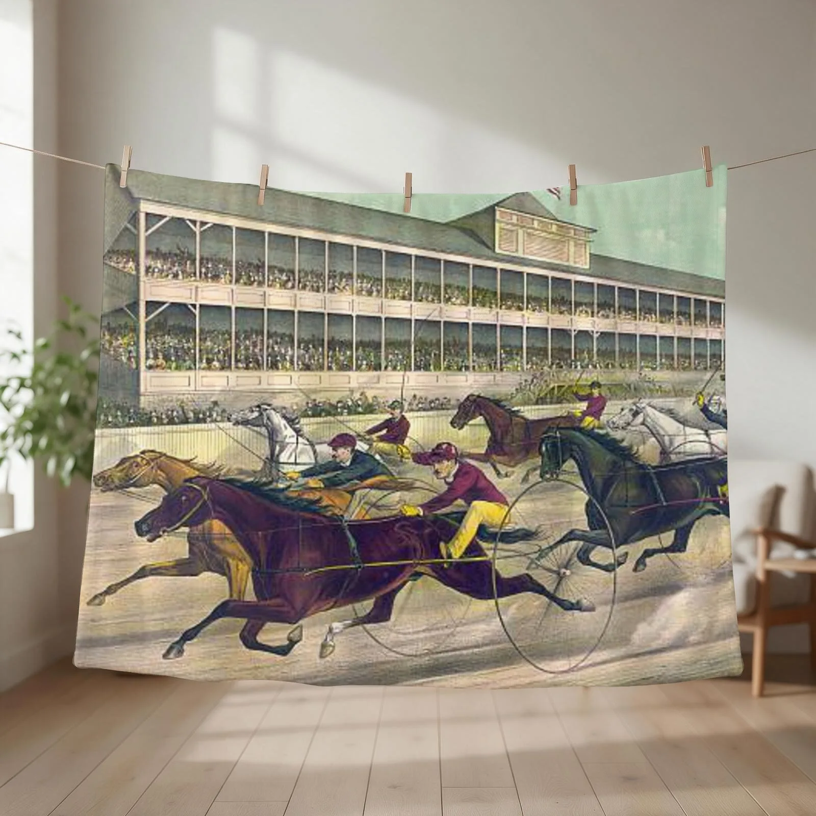 Harness Race to the Wire Throw Blanket Sleeping Bag Single bed plaid christmas gifts Blankets