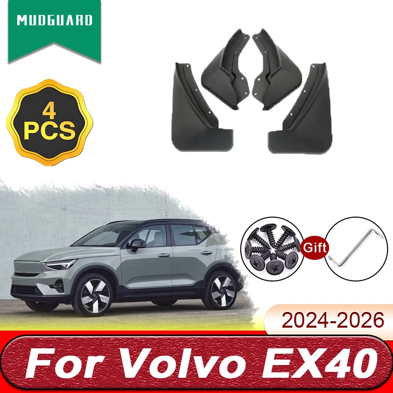 

For Volvo EX40 2024 2025 2026 4 PCS Mud Flaps Mudflaps Splash Guards Front Rear Fender Mudguards Car Exterior Accessories Tools