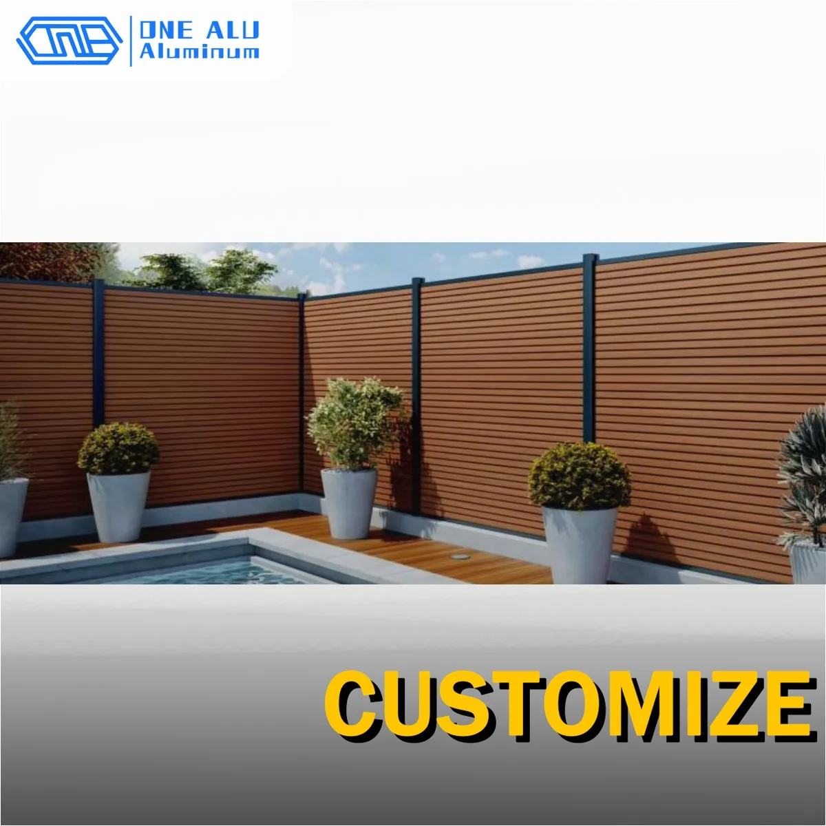 Outdoor Wood Plastic Composite WPC Fence Garden Fence Panels 1800*1800 Made in China Easy to Assemble Environmentally Friendly