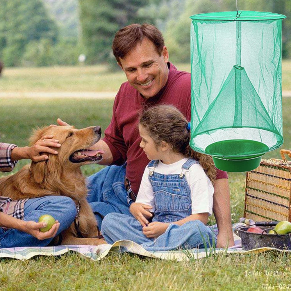 Flies Flytrap Cage Net Control Reusable Hanging Fly Catcher Killer Trap for Household Kitchen Protection