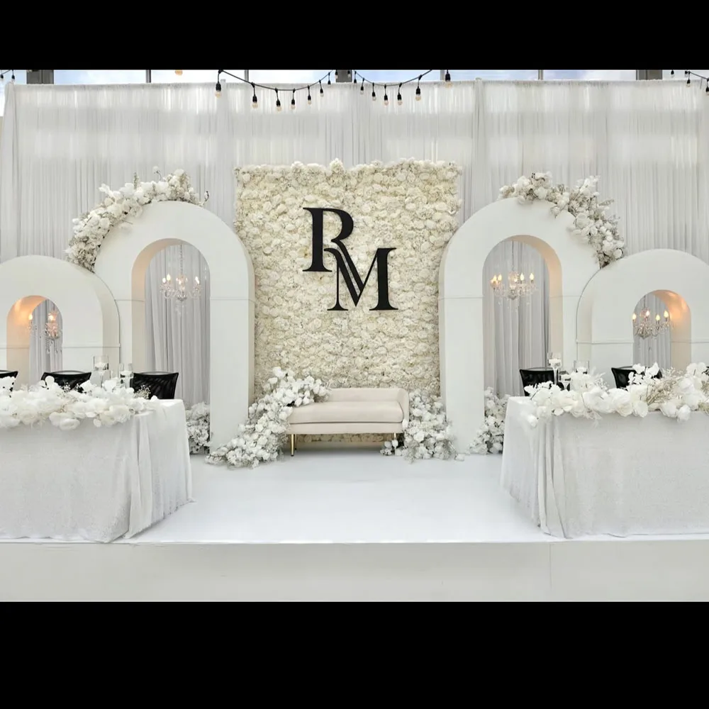 Wedding Decoration Banquet Hall Backdrop 2025 Gold Wedding Structure for Wedding Arch Backdrop Stand PVC Square