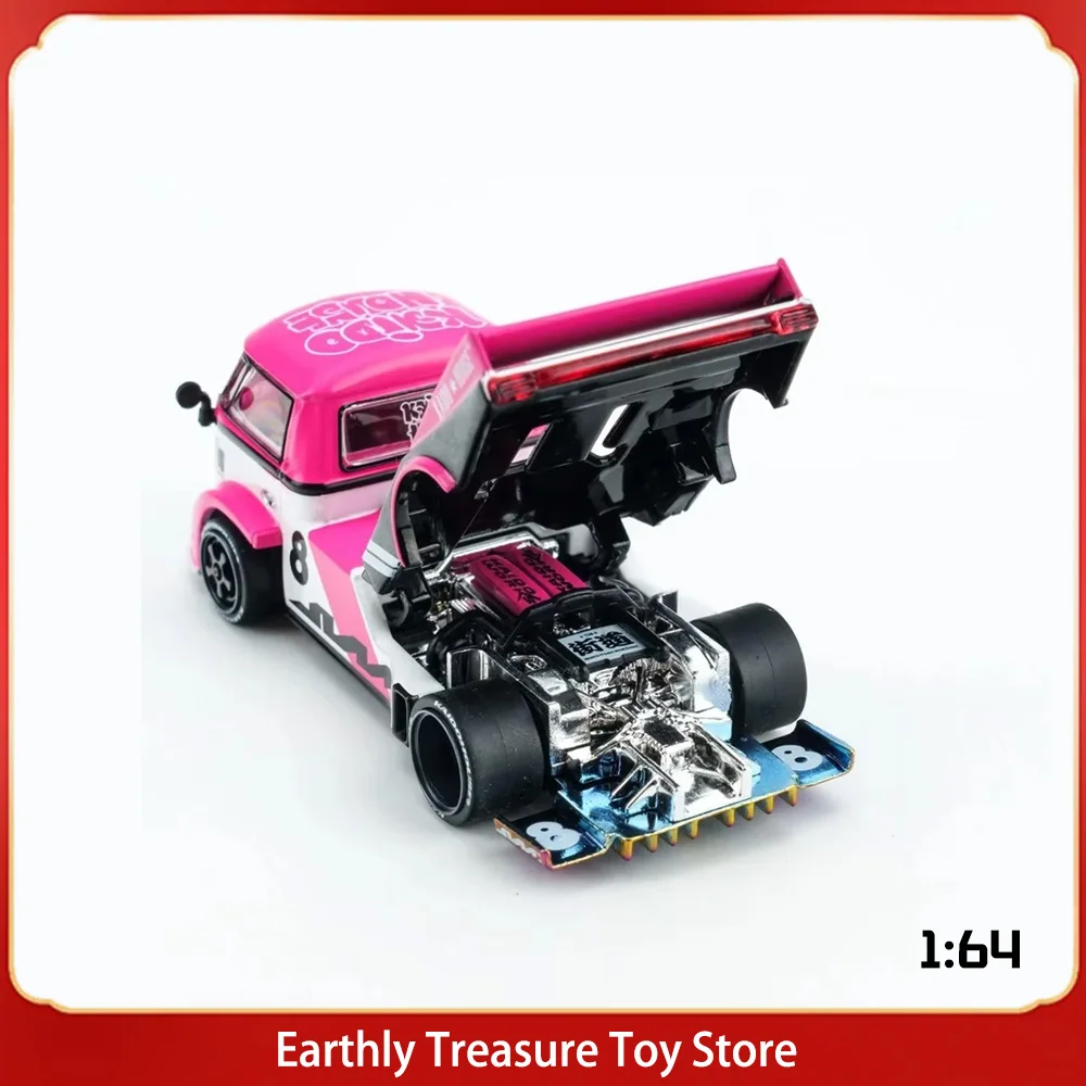 New Mini Chicken 245 1:64 Volkswagen T1 KAIDO RAD VAN V1 Alloy Car Model Desktop Ornament Chassis Decoration Birthday Gift