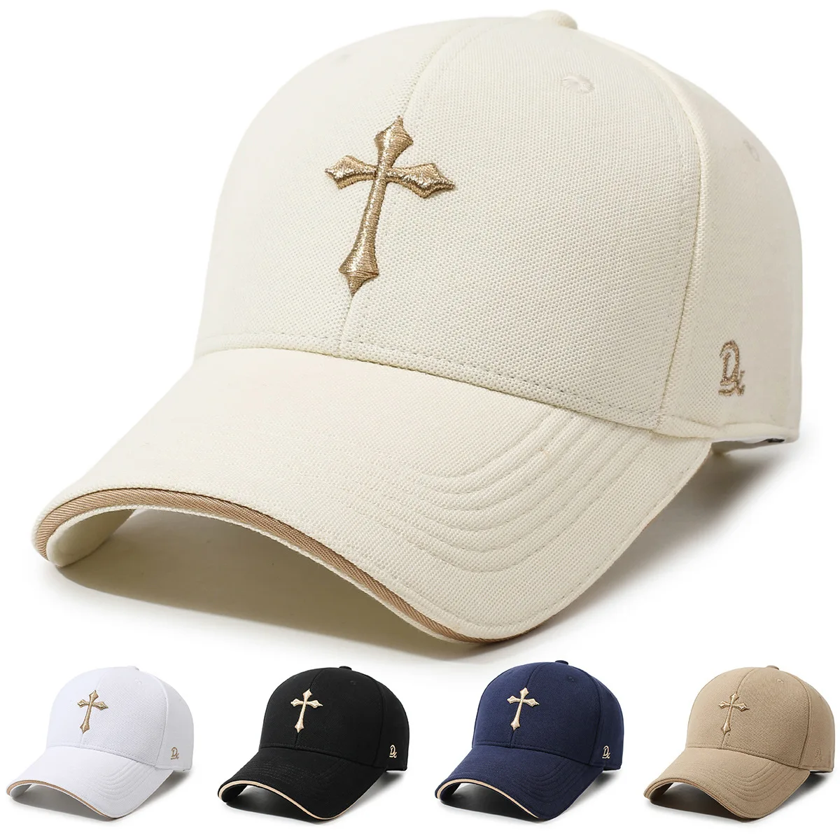 Cross Embroidered Breathable Truck Hat Men's and Women's Fashion Brand Sunshade Baseball Hat Couple Adjustable Four Seasons Hat
