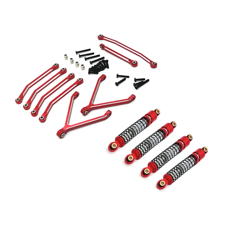 

B24C-RC Car Upgrade Pull Rod Oil Pressure Shock Absorber Kit For FMS 1/24 FCX24 RC Car Upgrade Accessories Red