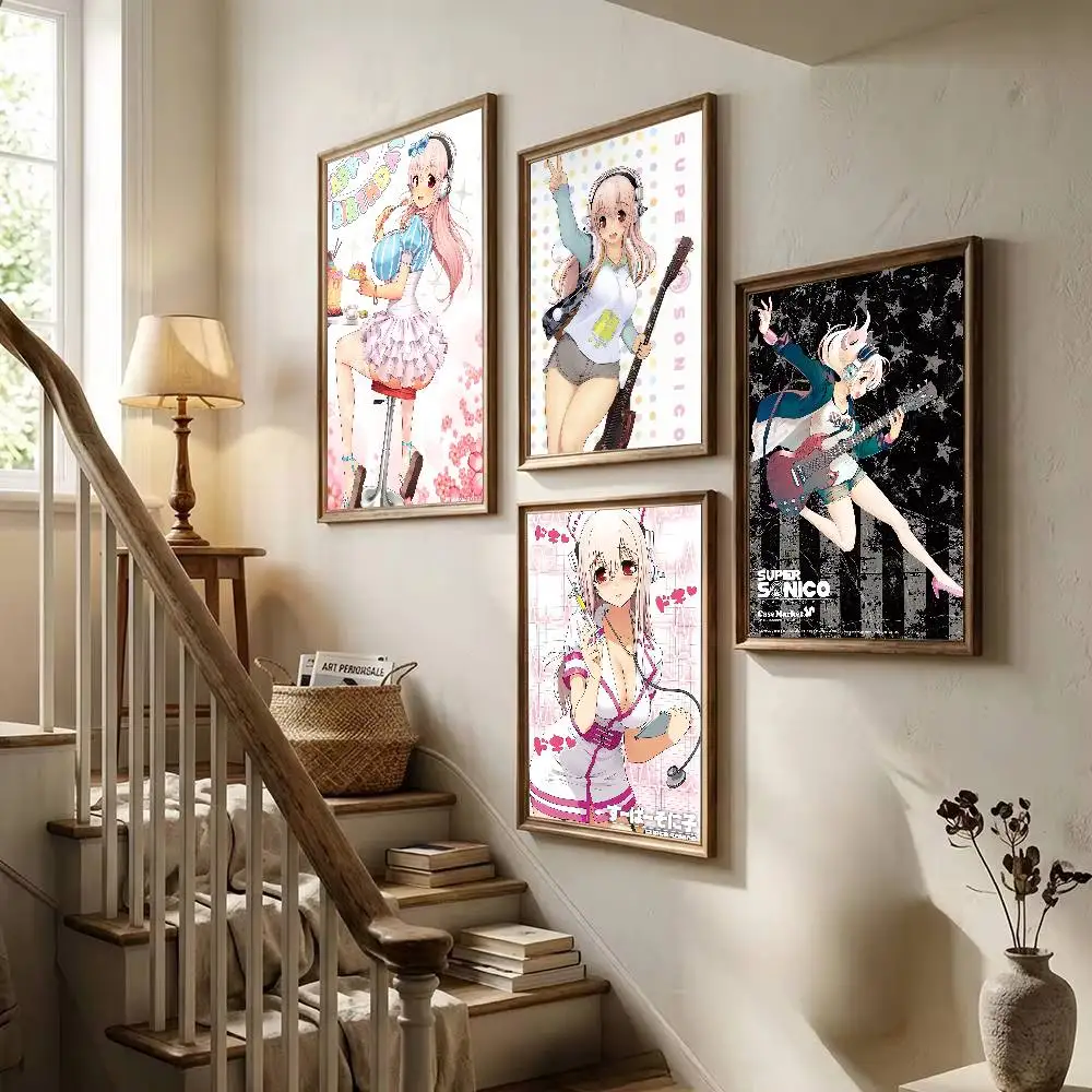Anime Kawaii Girl Super Sonico Poster HD Waterproof Self-Adhesive Wall Art – Multi-Scene Use, Top Gift Pick