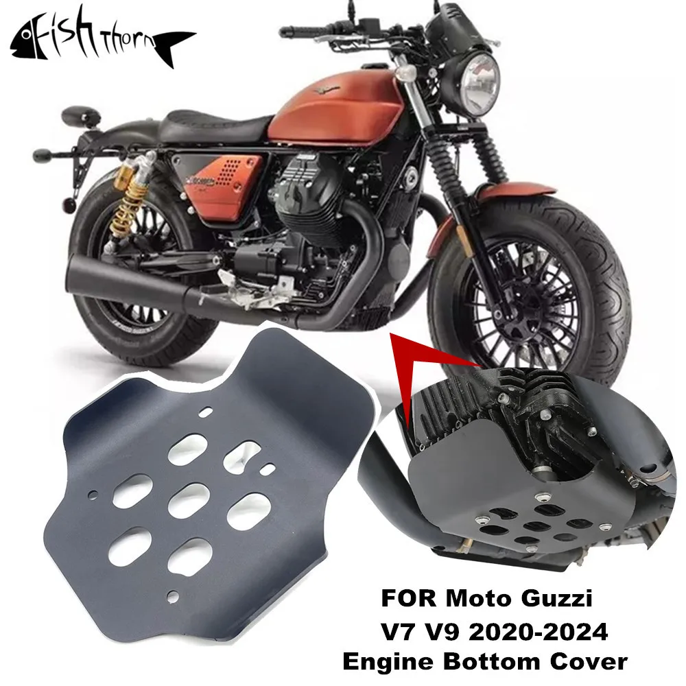 For Moto Guzzi V9 Bobber V7 850 Stone V7 Special Custom 2020-2024 Motorbike Engine Bottom Cover Bumper Guard Skid Plate