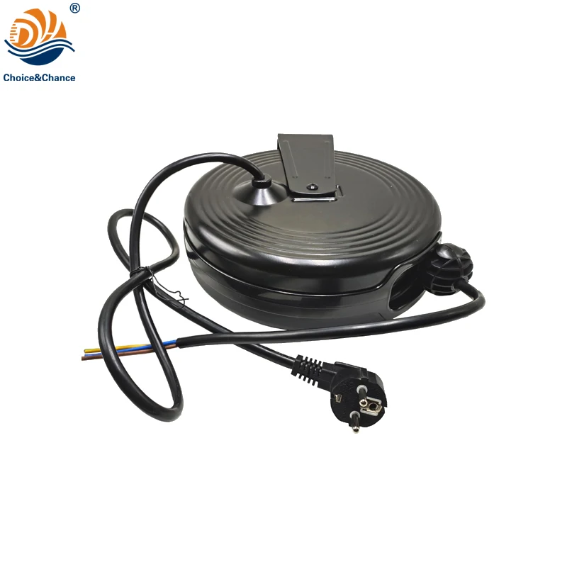 DYH-2108 Anti Fire PP SGCC/T Material EU Standard VDE Cable EU Plug Ceiling Mounted Heavy Duty Retractable Cable Reel