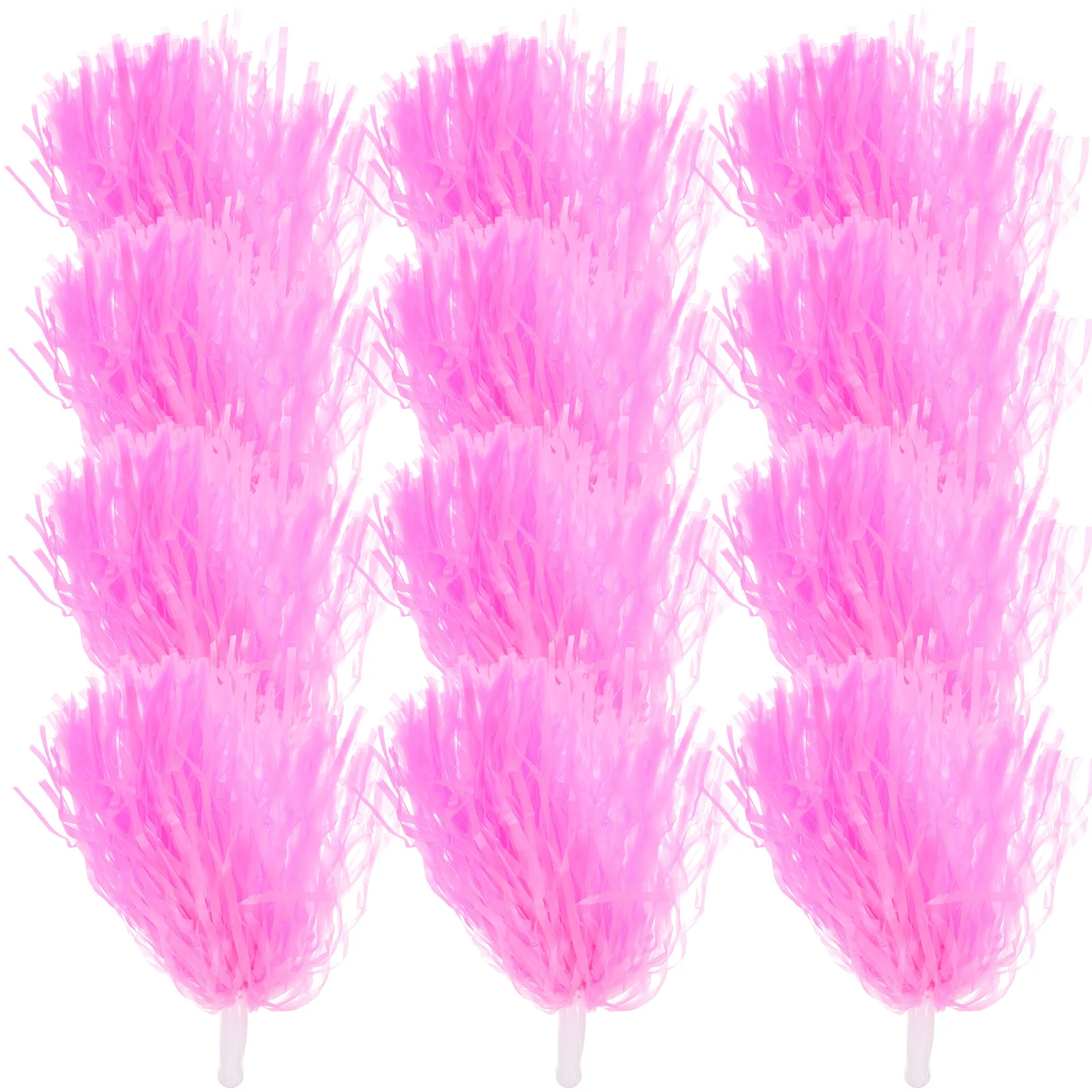 

12Pcs Cheering Pom Poms Handheld Plastic Bright Colors Dance Match Performance Props Cheerleading Supplies