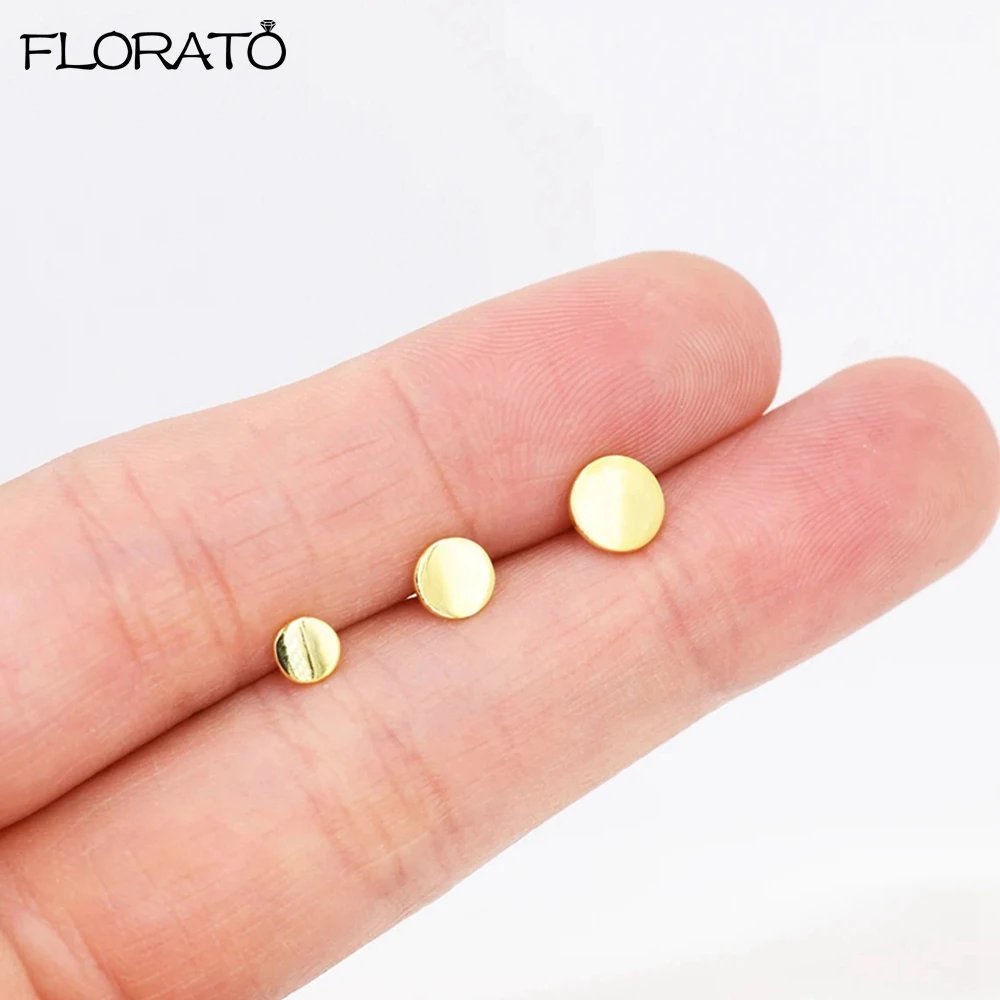 2/3/4mm Round Small Earrings 925 Sterling Silver Needle Fashion Gold Color Stud Earrings 2023 Party Trend Piercing Jewelry Gift