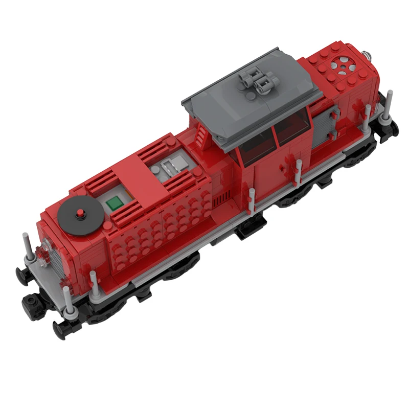306 pièces de locomotive de fret rouge pour voiture, modèle de blocs de construction modulaires MOC, conception créative, jouet DIY pour garçons, cadeau de Noël