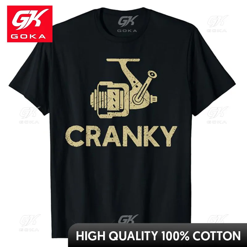 Crankbait Fishing Lure - Cranky Funny Gift Ideas for Fishing T-Shirt Fishingman Graphic Tee Summer Fashion Short Sleeve Blouses