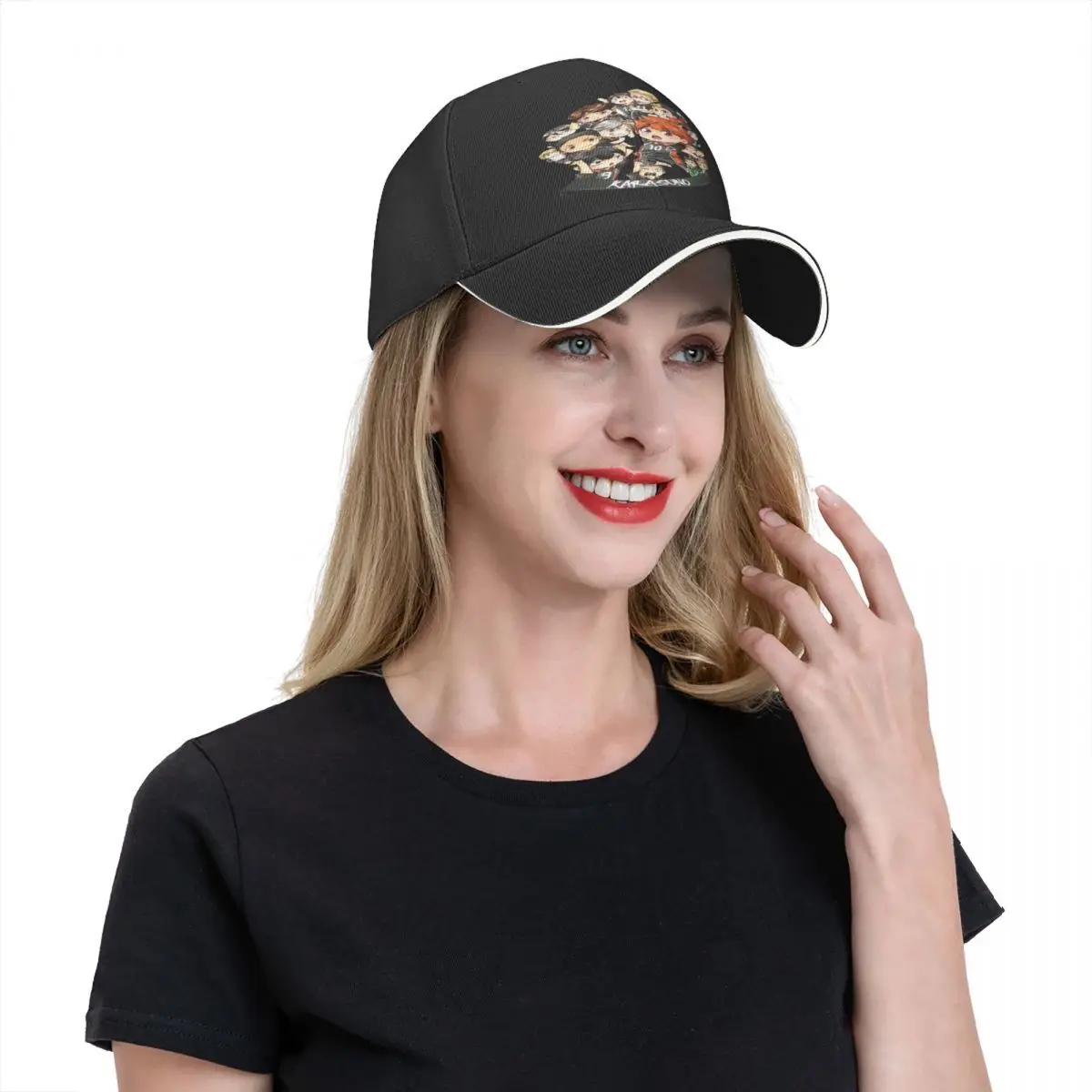 Haikyuu Logo topi 1308 topi bola, topi olahraga bisbol wanita, topi pria, topi bisbol