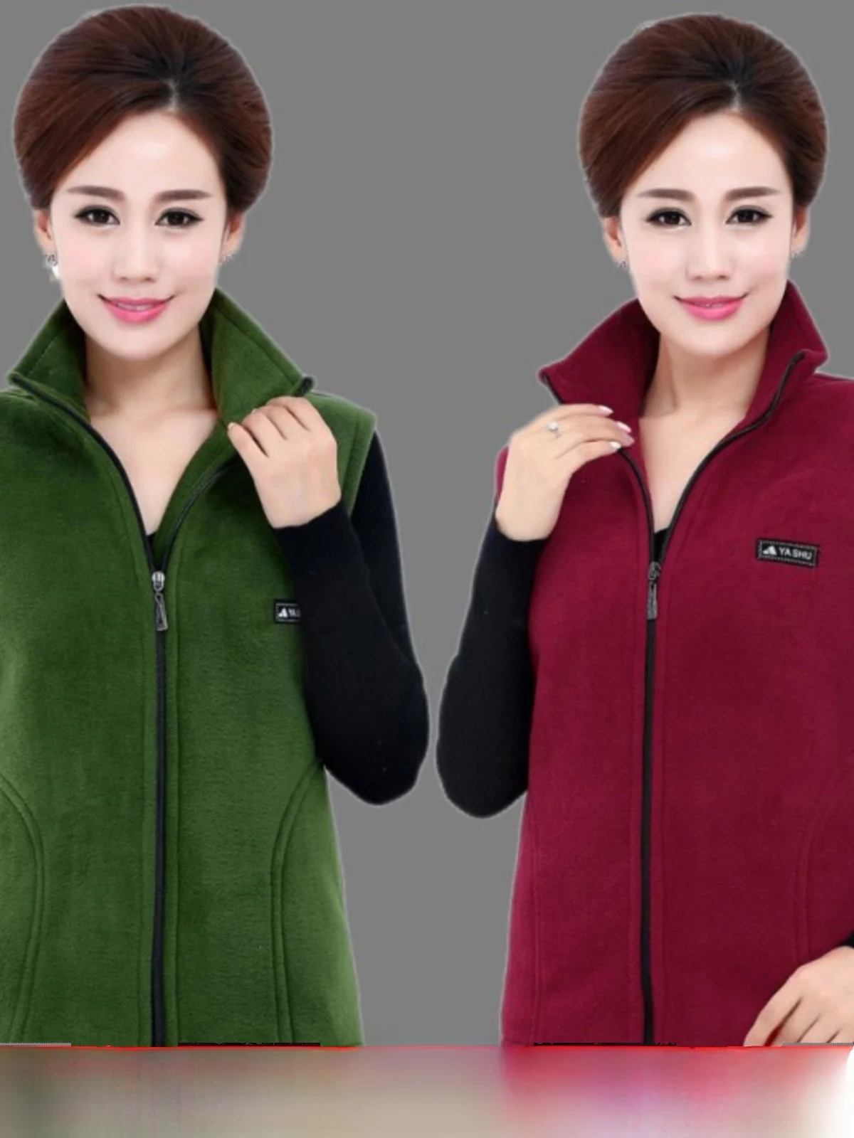 

Warm Fce Vest for Middle-Aged And ly Women Spring Autumn Zipper ort Sle Polyester Fiber Casual Comfortable Vest