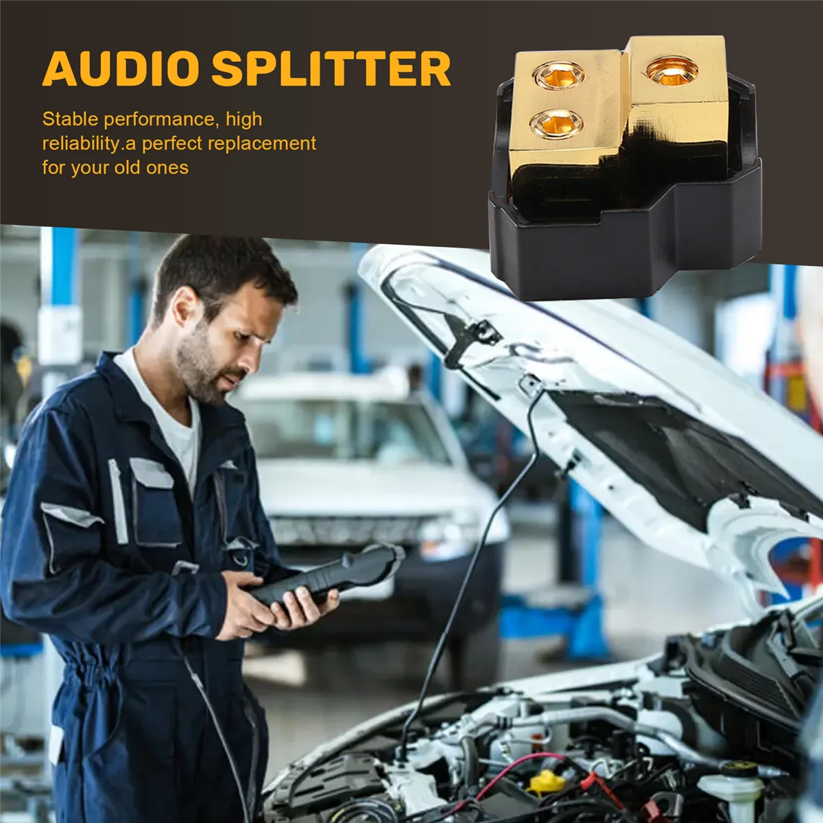 

# 577A Автомобильный распределитель заземления 1 в 2, блоки автомобильного аудиоразветвителя (медь + пластик)