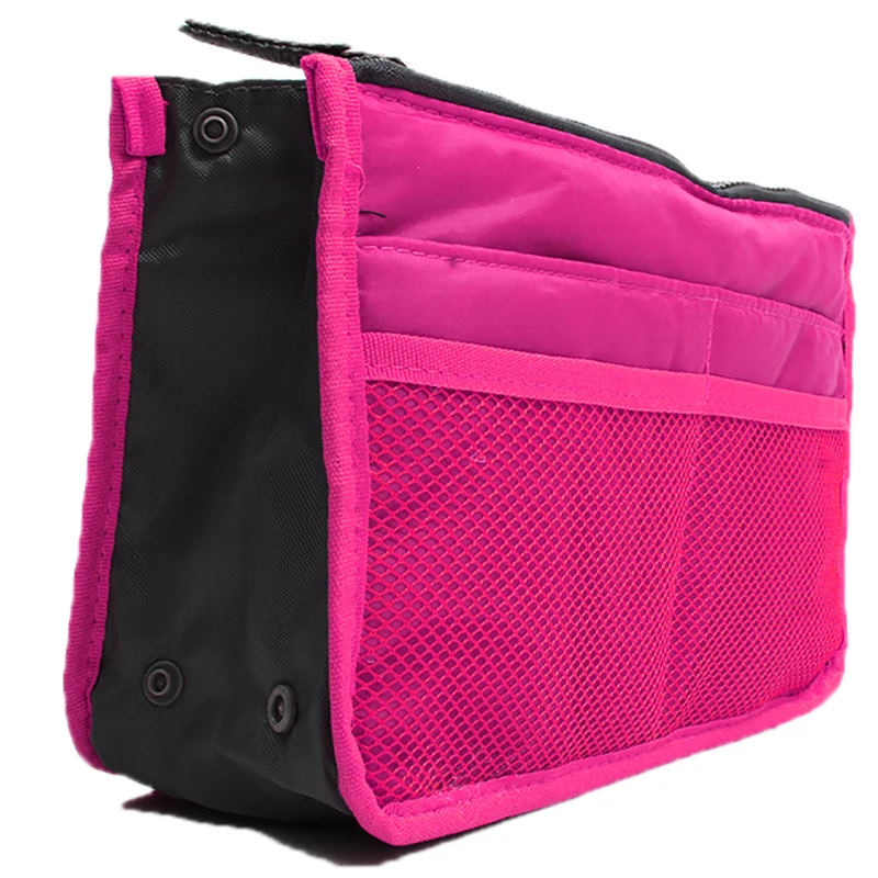 Organizator wkładka torba kobiety Nylon Travel organizator wkładany torebka torebka duża wkładka Lady makijaż kosmetyczka tanie kobiece Tote