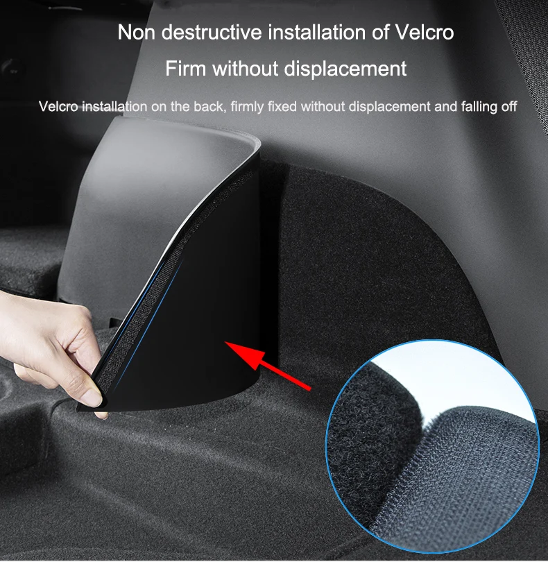 For Tesla Model Y 2021-2023 Inner Protector Accessories Trunk Side Guards ABS Full Cover Fluff Surface Corner Protection Shell