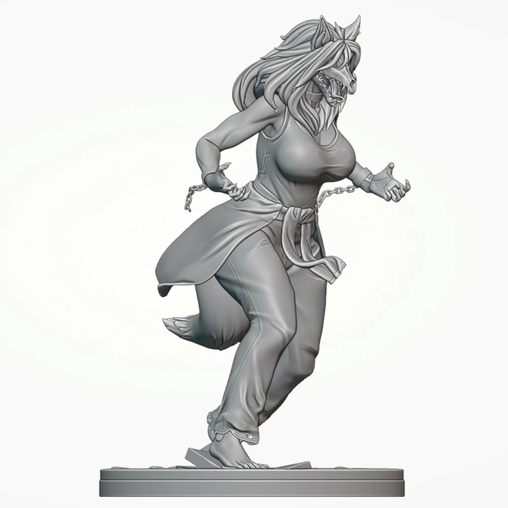 1/24 Pretty Wolf Evil Crivl Mal0 NSFW Resin Model Figure Toy Craft Unassembled Miniature Reduction Statue Unpainted Kit
