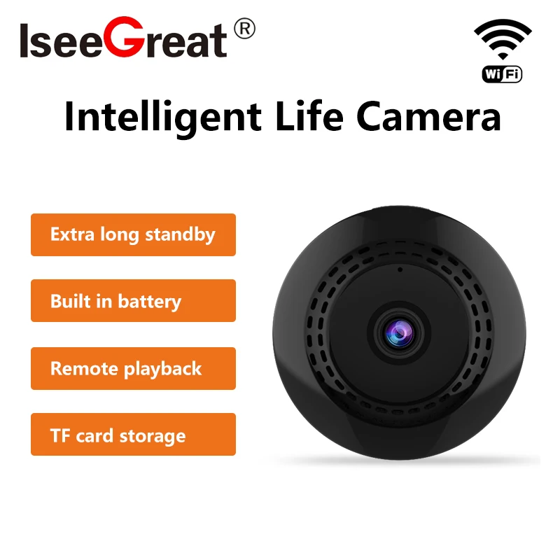 Portable Mini Smart Wifi Camera With Wireless HD Night Vision Rechargeable Battery Support Max 128G TF Card Riding Easy to Carry