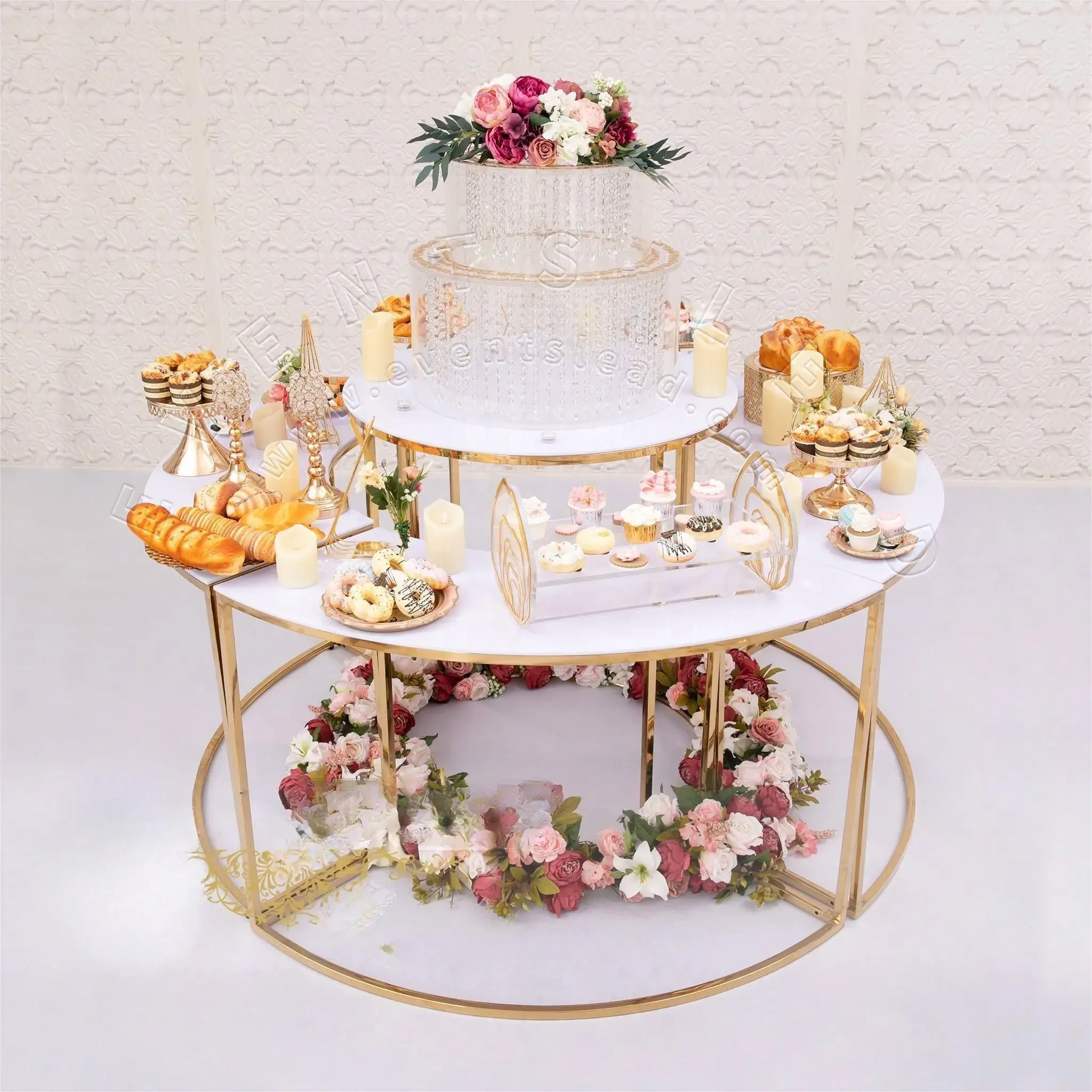 

Gold Stainless Steel Wedding Cake Table