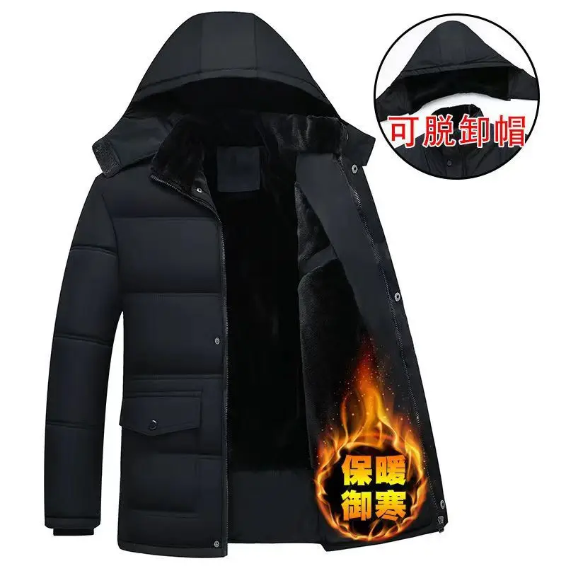 

Loose Large Size Cotton-padded Clothes Middle-aged and Elderly Piled Thickened Warm Cotton Clothes The Elderly Father Jacket Men
