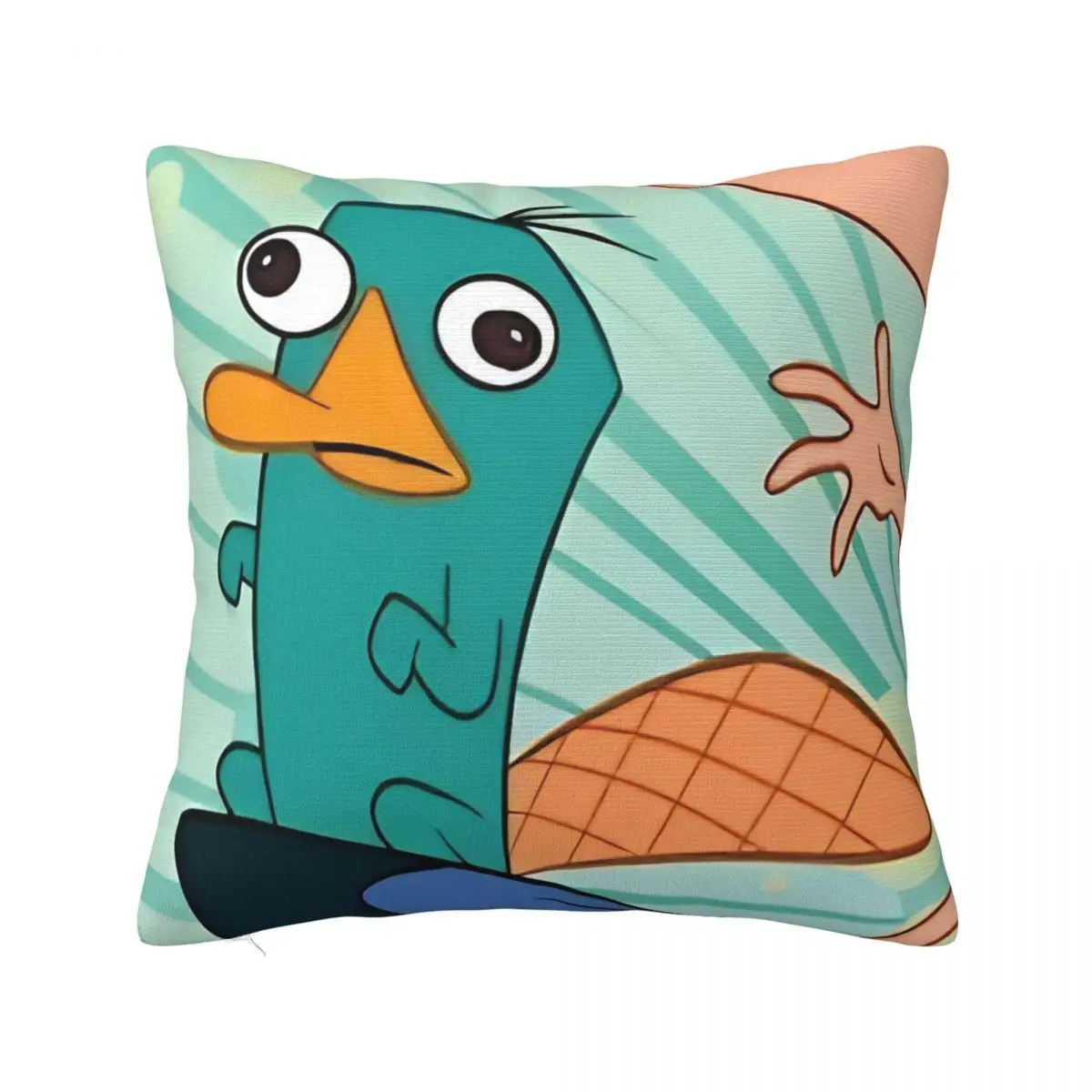 Perry The Platypus Pillowcase Polyester Cushion Cover Decor Parody Yu-Gi-Oh Cards Throw Pillow Case Cover Car Square 40X40cm
