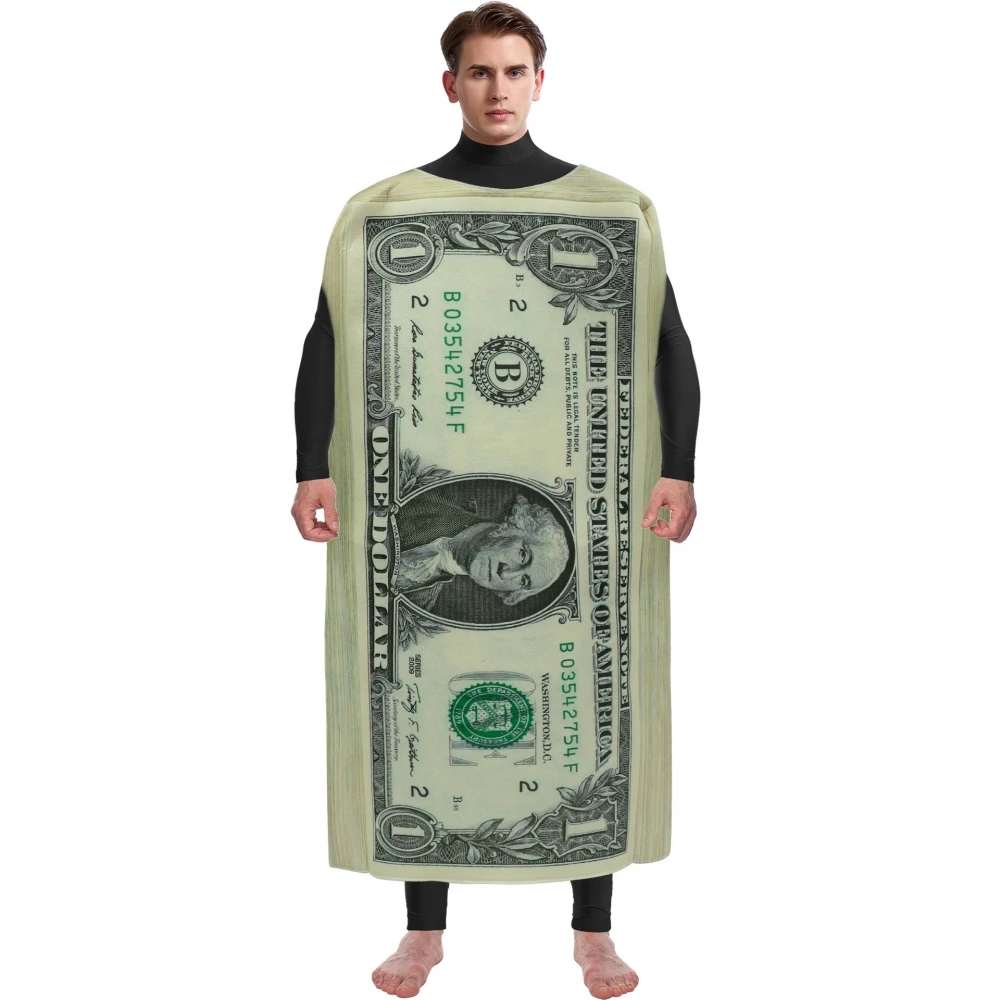 

Adult loween Costume Funny Stage Performance Outfit Bar Cosplay Par US Dollar Bill Personalized Role-plang Clothes