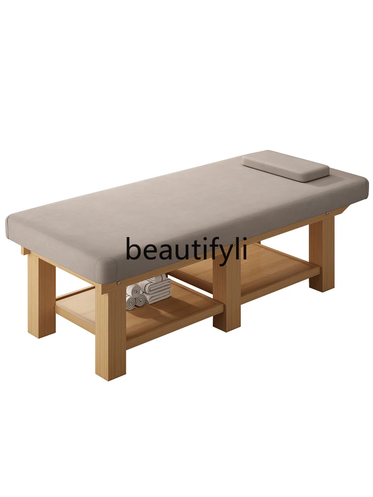 Solid wood beauty massage bed, special Chinese medicine massage for beauty salons, ear picking head therapy physiotherapy bed