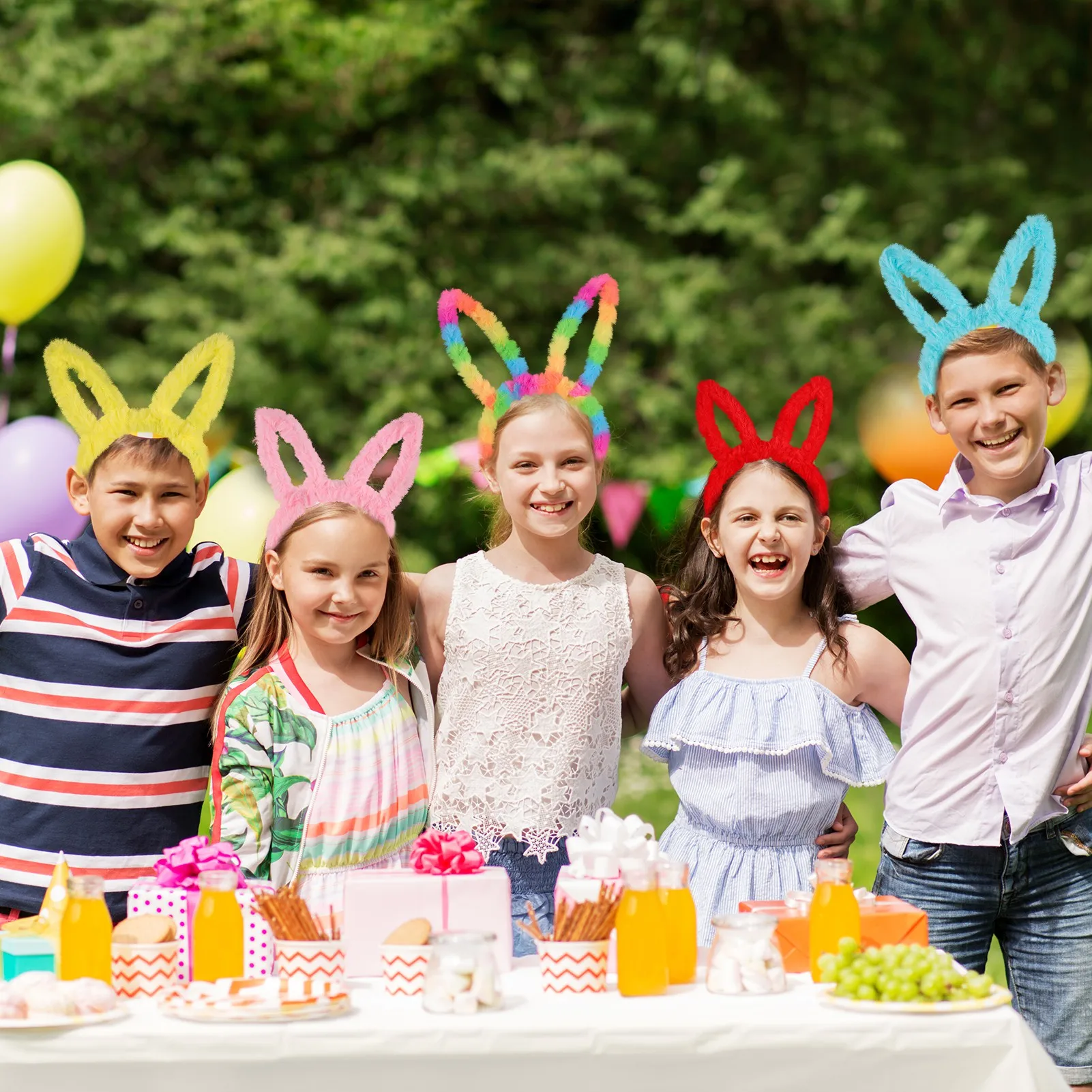 Diadema con orejas de conejo de pascua, tocado de felpa suave, accesorios para el cabello, decoraciones para fiestas de Pascua