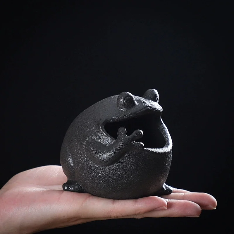 

1PC Cartoon Frog Ashtray Animal Ceramic Ashtray Anti-fly Ash Storage Box Storage Ornaments Statue Decoration Crafts Organize Box