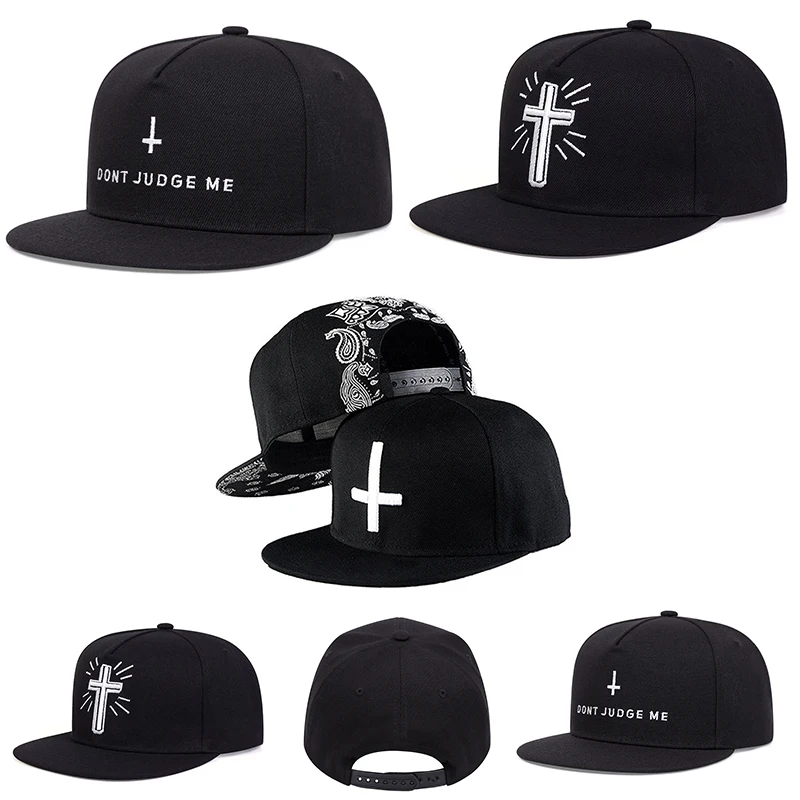 Unisex Fashion Embroidery Cross Baseball Cap Cotton Snapback Cowboy Hat Bone Adjustable Summer Couple Hip Hop Hats