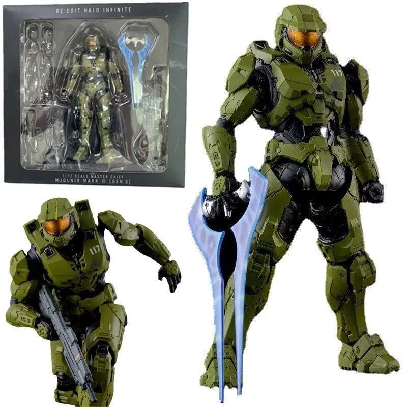 

12-дюймовая подвижная фигурка Master Chief из Halo Infinite - коллекционная фигурка ручной работы, предмет для демонстрации