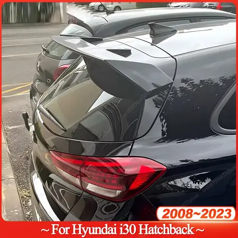 후면 지붕 스포일러 캡 후면 트렁크 지붕 립 스포일러 윙 자동차 후면 립 커버 현대 i30 Hatchback 2008-2023 ABS Bodykit Tuning