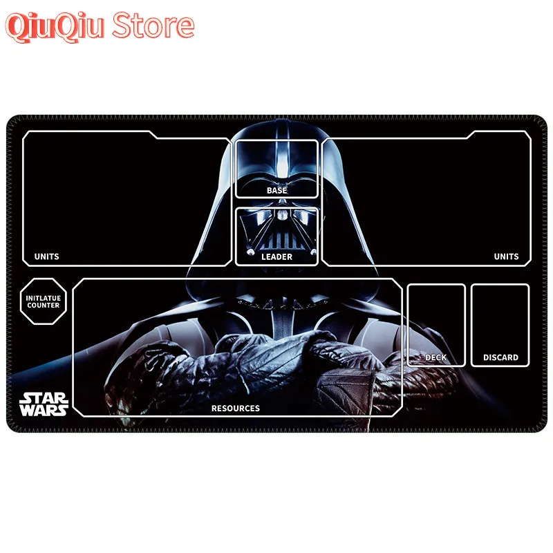 60x35x0,2cm Star WarsUnlimited TCG DIY Zubehör SPIEL Karte PlayMat Overlock Black Warrior Mandalorianer Sammlung Geschenk Spielzeug