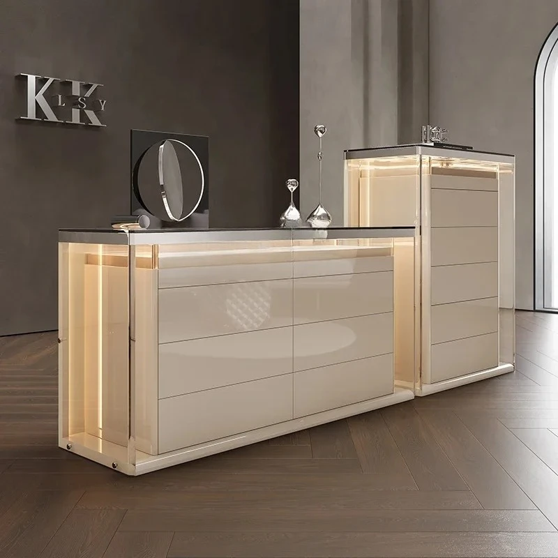 

Итальянский стиль, ювелирные изделия для гардероба с восьми ведрами, прозрачные украшения для спальни, высококачественная прикроватная тумбочка