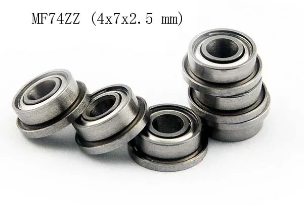 (10 PCS) MF74ZZ (4x7x2.5 mm) Metal Shielded (Flanged) PRECISION Ball Bearing