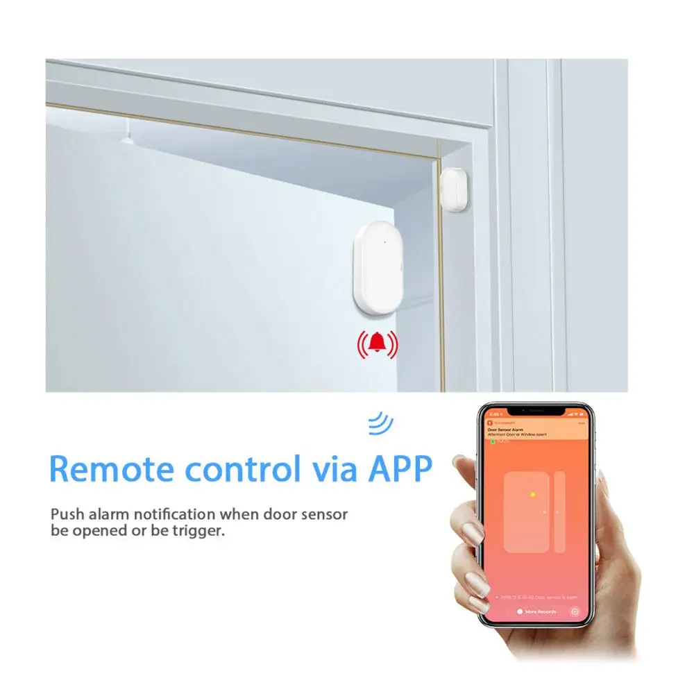 Tuya Door Magnetic Sensor Zigbee Mini Wireless Window Open Closed Detector Smart Life App Control Works With Alexa Google Home