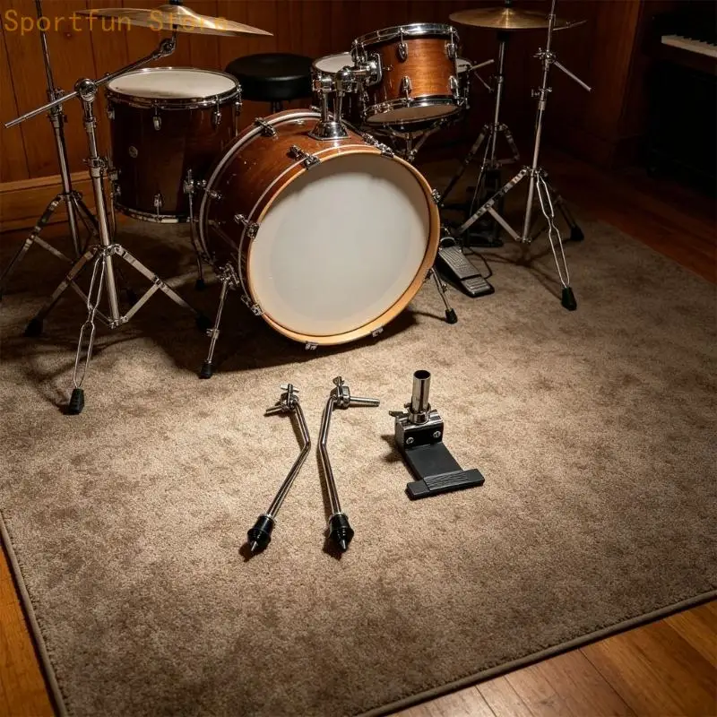 Metal Floor Drum Conversion Set with Support and Pedal Hardware for Bass Drum X7JD