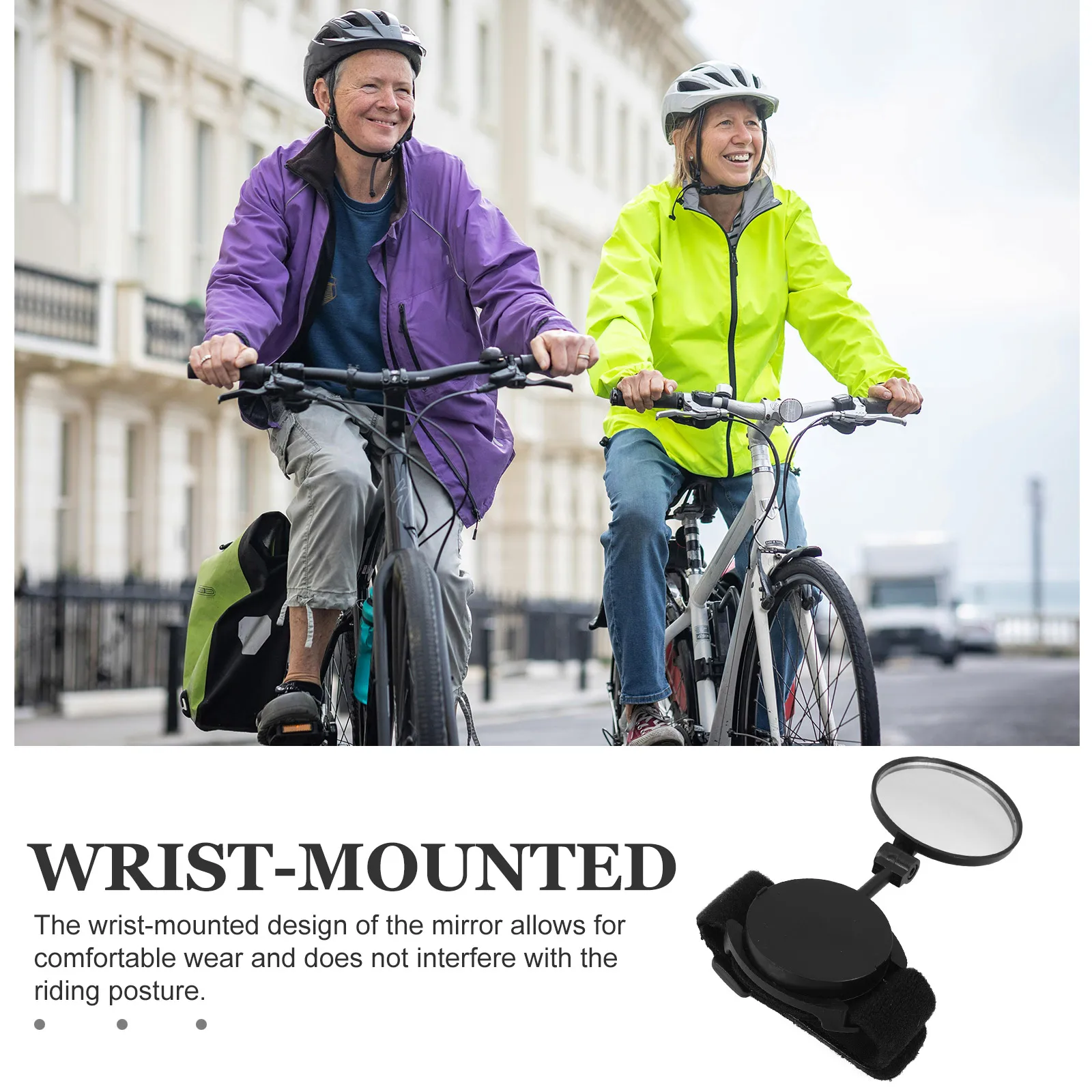 

Wrist Mounted Rearview Bicycle 360 Degree Rotating Safety Cycling Mirror For Mountain Road Bike Night Visibility Adjustable Arm