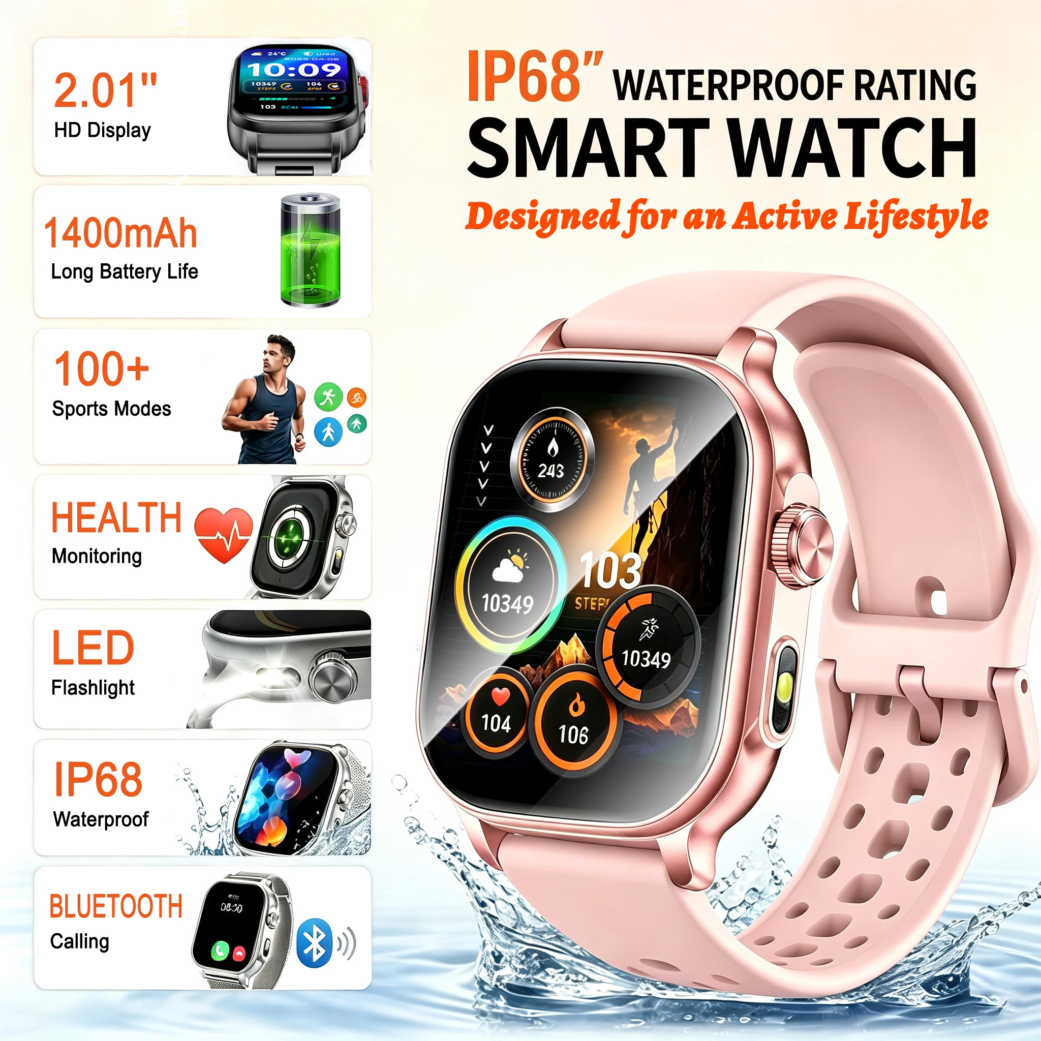 2026 Smart Watch Dialing Answering Phone Calories Tracking Heart Rate Blood Oxygen Monitoring Bluetooth  Sports Fresh Smartwatch