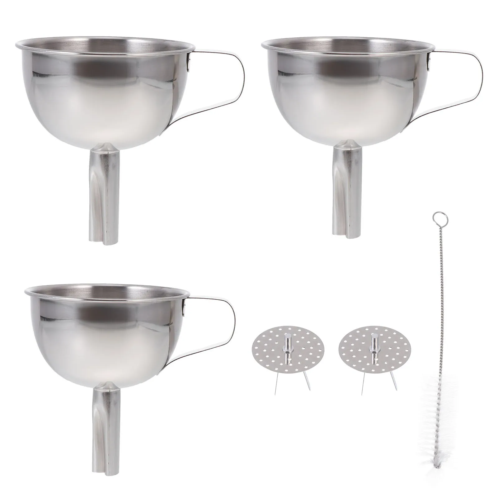 

1Set Mini Kitchen Funnel Stainless Steel Rust Resistant Funnel Accessories for Bottles Jars Quick Liquid Pouring Easy to Clean