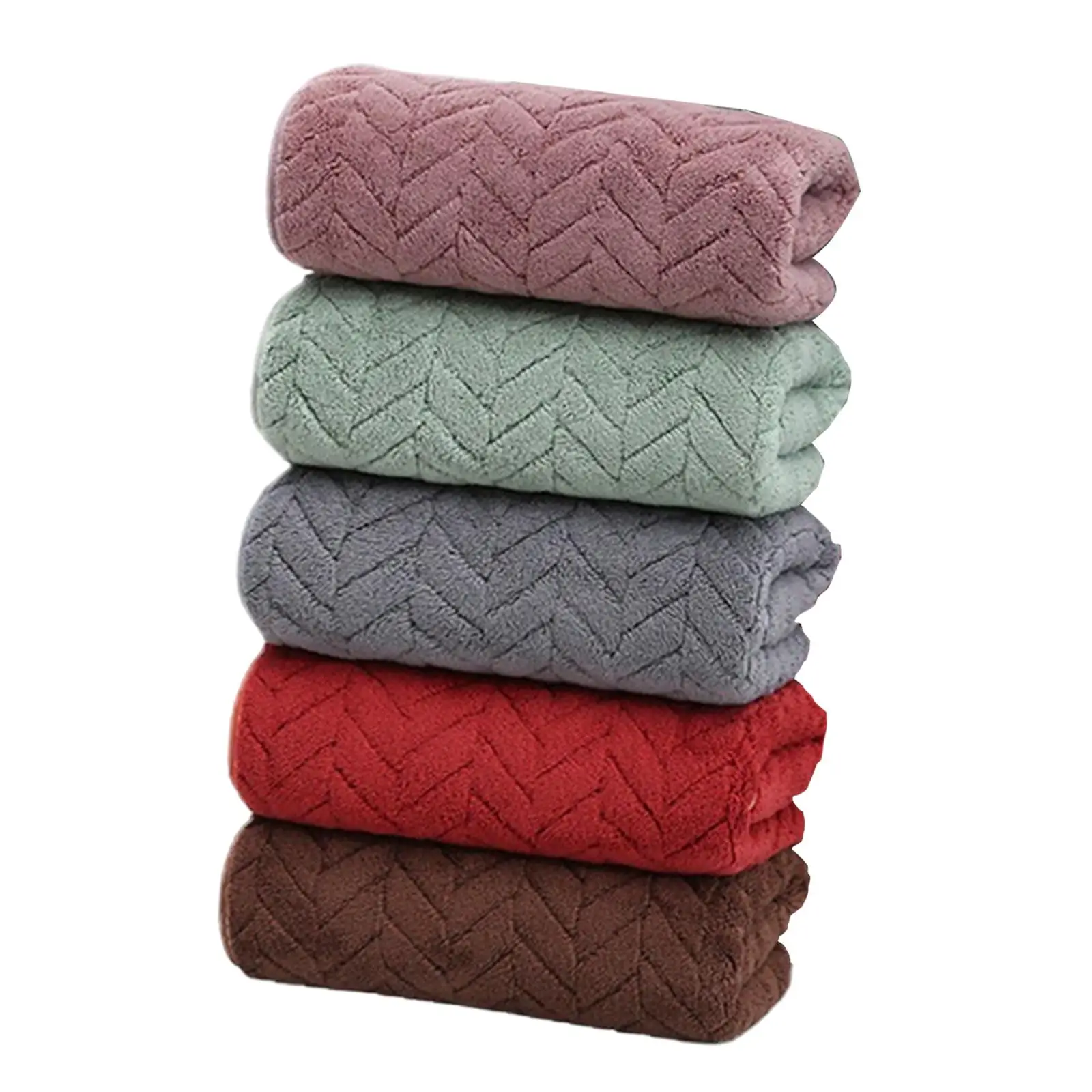 5Pcs Coral Fleece Bath Towels Bathroom Towel for Body Shower Apartment Beach