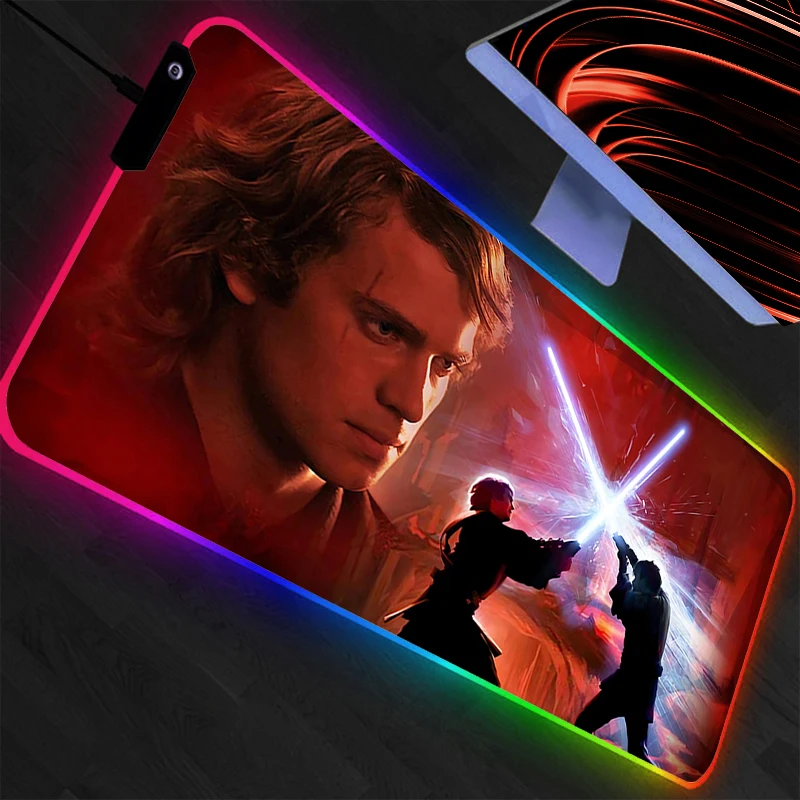 RGB Mouse Pad Star Wars gamer Large LED Keyboard NonSlip Rubber Computer Carpet Desk Mat PC Gamer Backlight MousePad