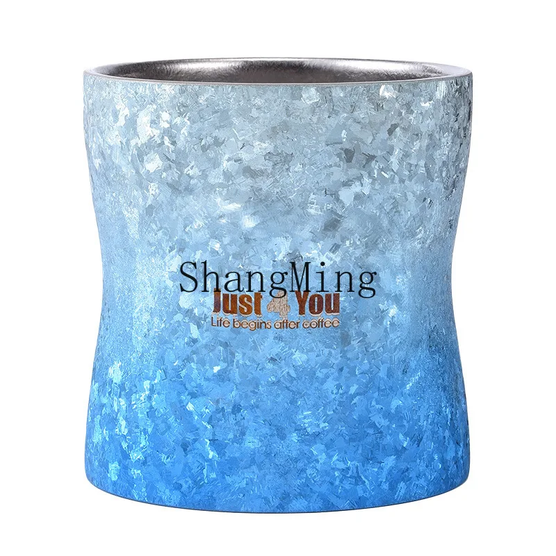 

DSA double-layer pure titanium coffee tea wine cup light luxury creative small waist cup gift-giving utensils wholesale