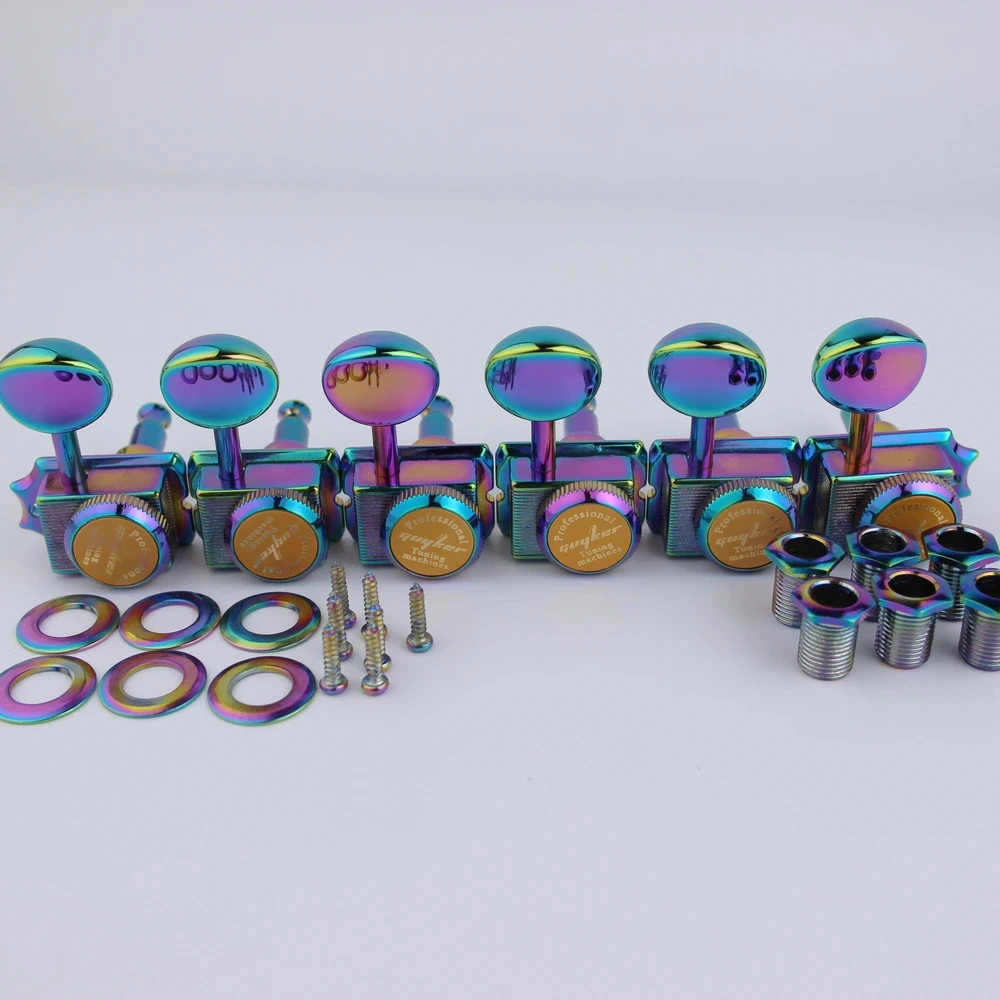 GUYKER Vintage Locking Tuners im Nut-Stil, goldene Mechaniken für E-Gitarren, Übersetzungsverhältnis 1:15, für ST TL Gitarren-Stimmwirbel