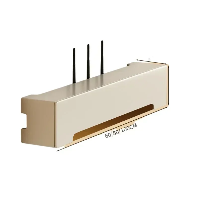 Cream-Style TV Router Box Wall-Mounted Power Cord Organizer Set-Top Dust-Proof Rack Multi-Function Plug Board Holder - Image 6